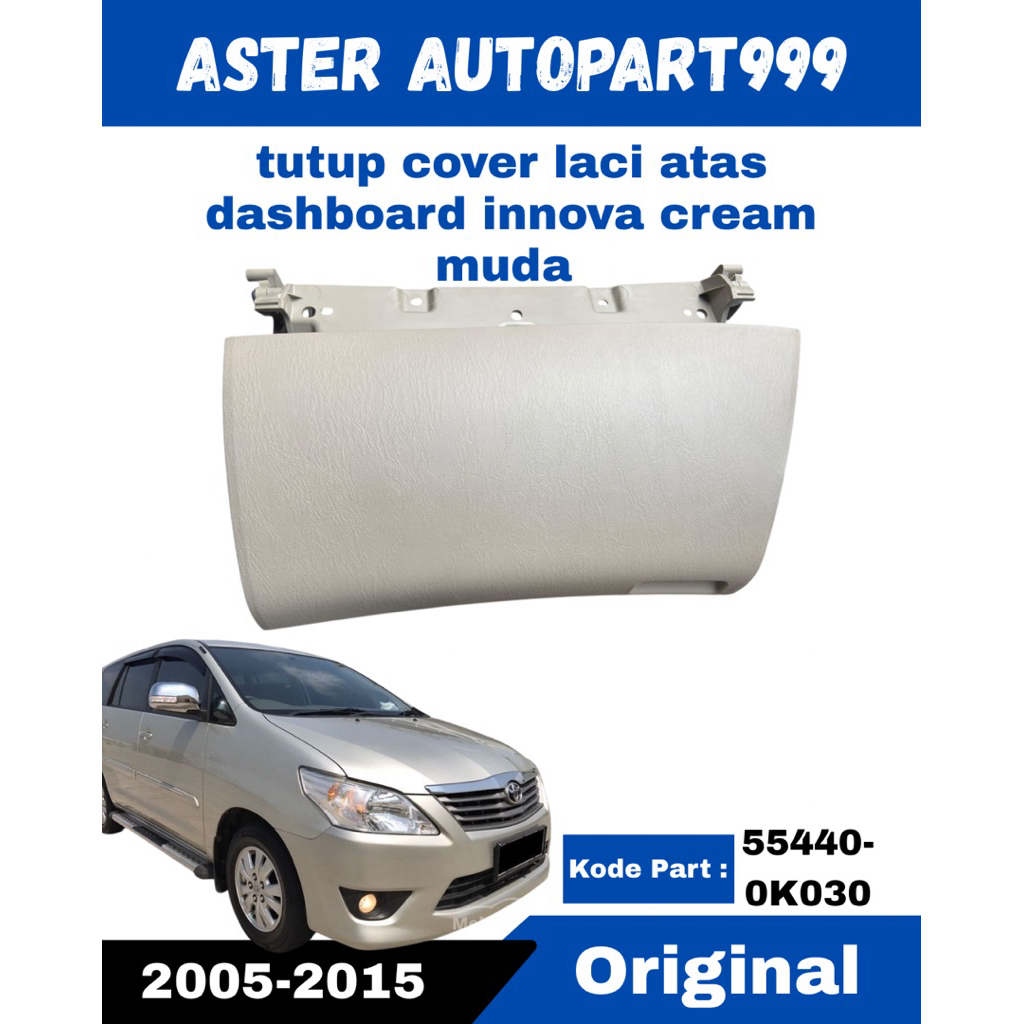 tutup cover laci atas dashboard innova cream muda 55440-0K030-E1