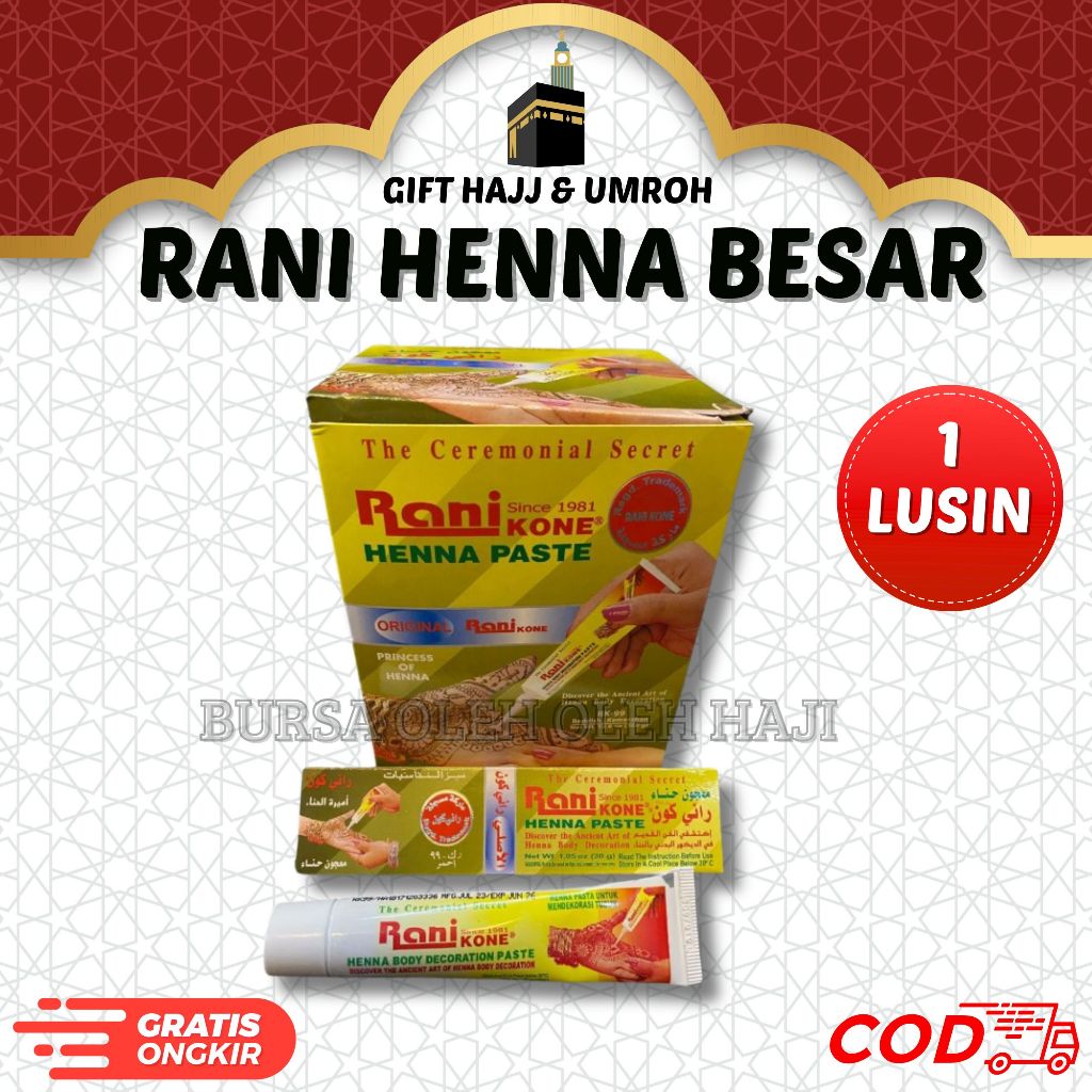 RANI BESR 1 LUSIN RANI KONE HENNA RANI HENNA RANI ISI 30 GR RANI BESAR HENNA TANGAN HENNA KUKU UNTUK