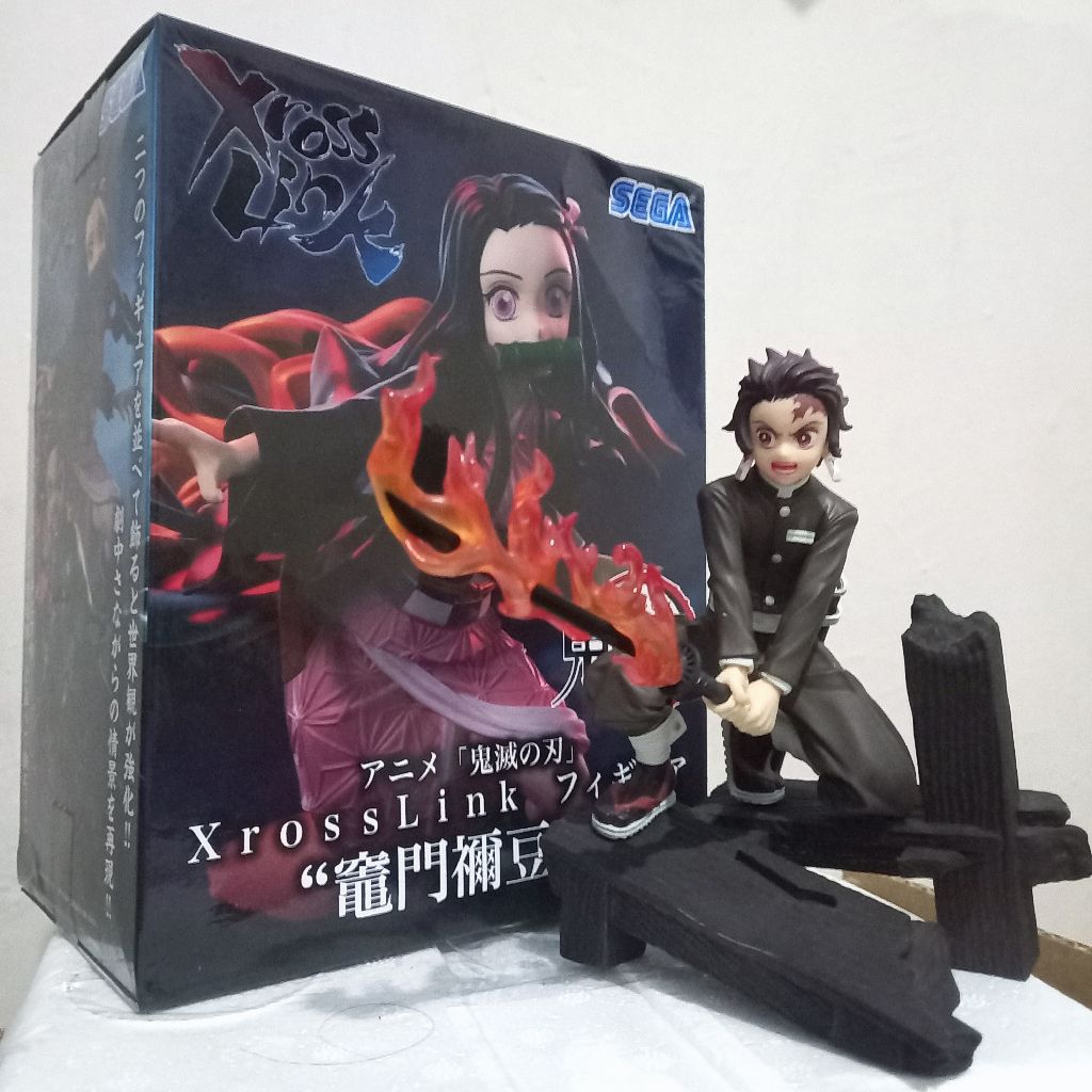 ( set 2 figure ) XrossLink Tanjiro & Nezuko Demon slayer original SEGA
