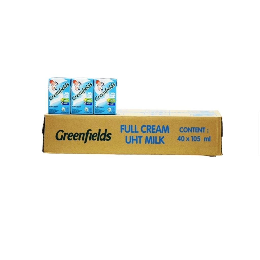 Susu greenfields full cream 105 mil perkotak