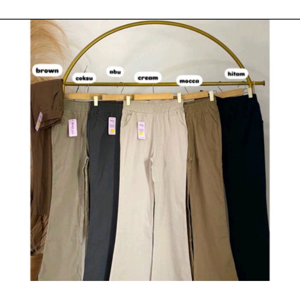 Celana Deva Cutbray Stretch Bahan Bengaline Tebal