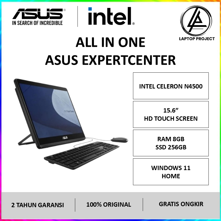 AIO Asus ExpertCenter E1600WKAT Intel N4500 RAM 8GB SSD 256GB 15.6 inch Touch Screen W11 - ASUS AIO