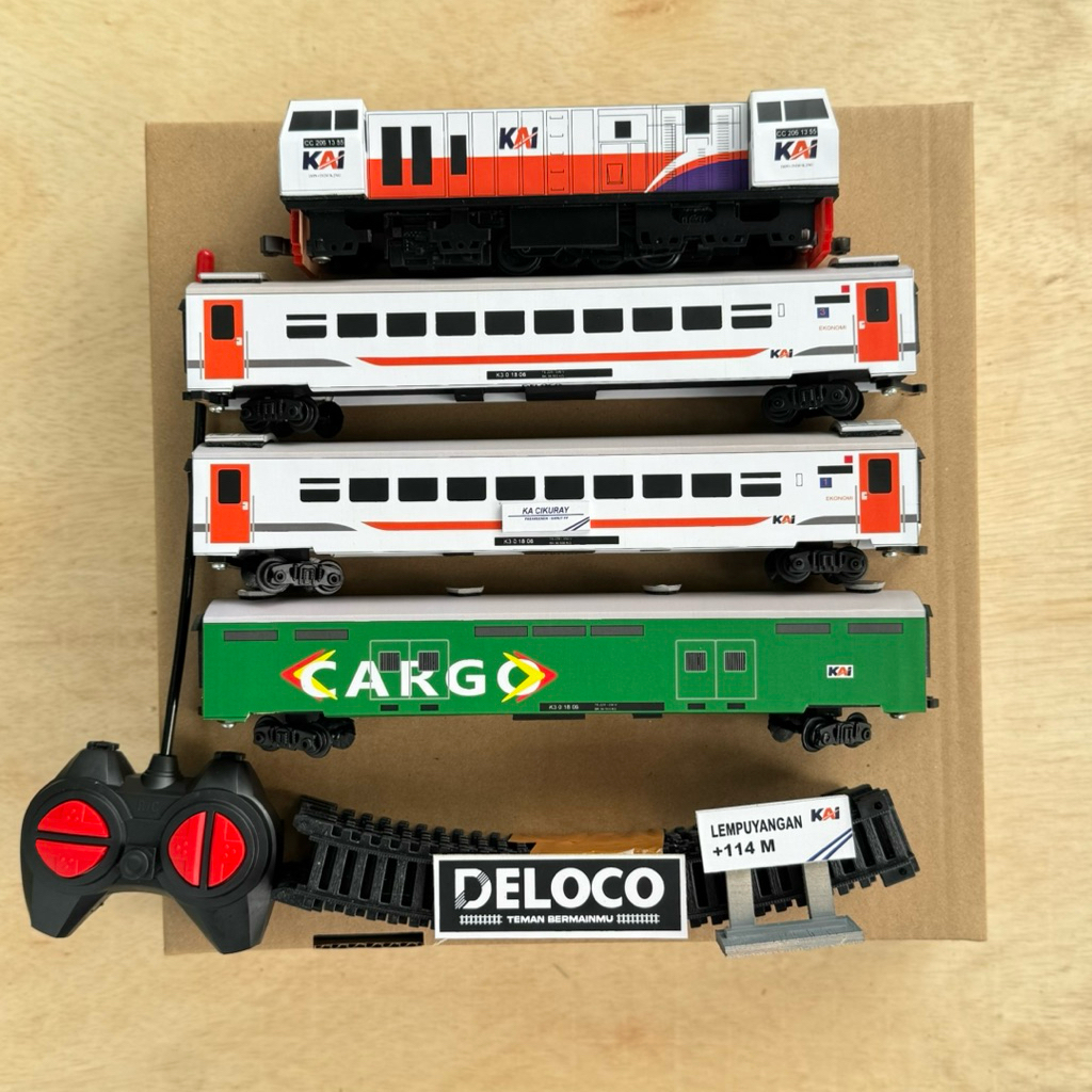 paket Rangkaian murah Mainan Kereta Api Indonesia RC,Kereta api mainan Remot control,Lokomotif cc206