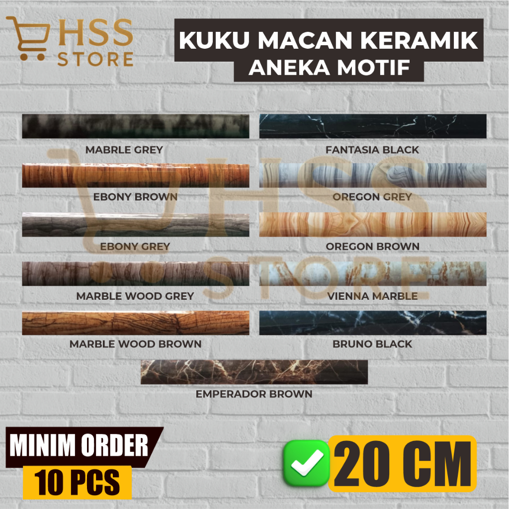 Kuku Macan Keramik aneka motif 20 cm / Kuku macan varian motif / kikir kuku macan /  kuku macan bera