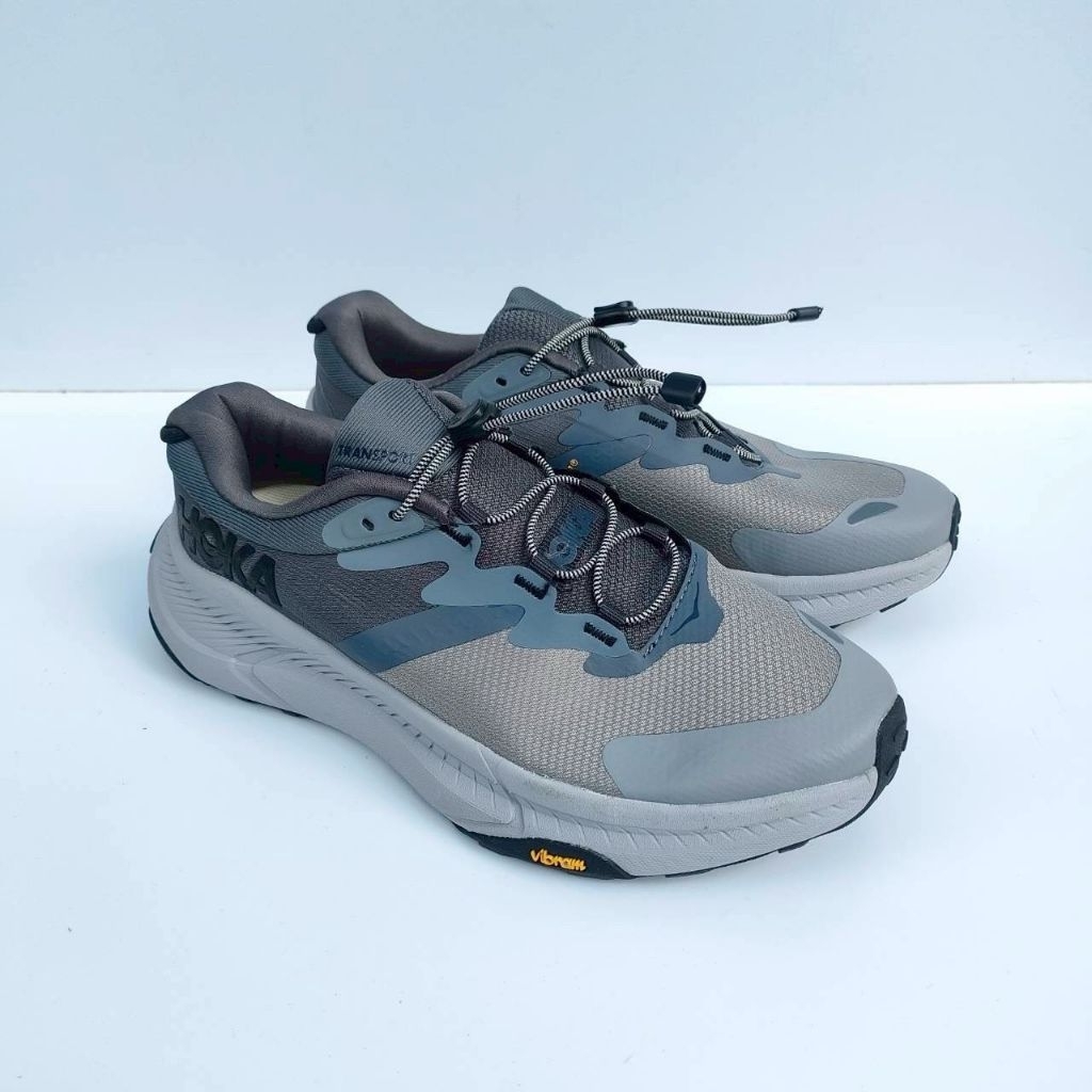 Sepatu Running Hoka transport grey black outdoor