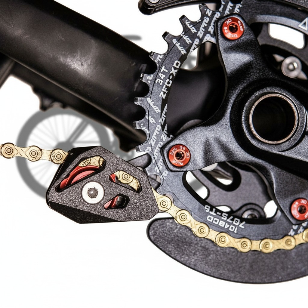 Chain Guide Rantai Sepeda MTB Lipat Penahan Anti Lepas Jatuh Stabilizer Tensioner Alloy CNC Kuat Top