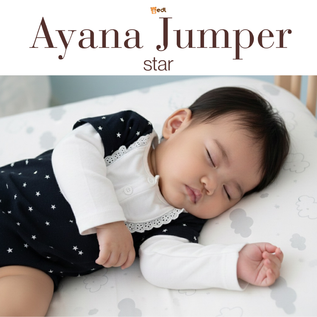 EDL Baby - Jumper Romper Katun Lembut Bayi Perempuan usia 0-12 bulan / Ayana Jumper