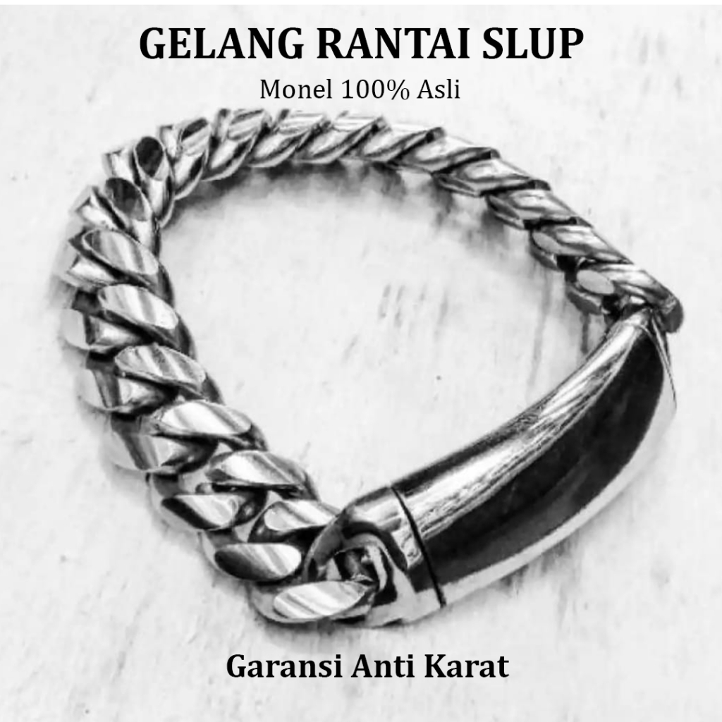 Monel Gelang Pria Wanita Rantai Slup Monel Anti Karat