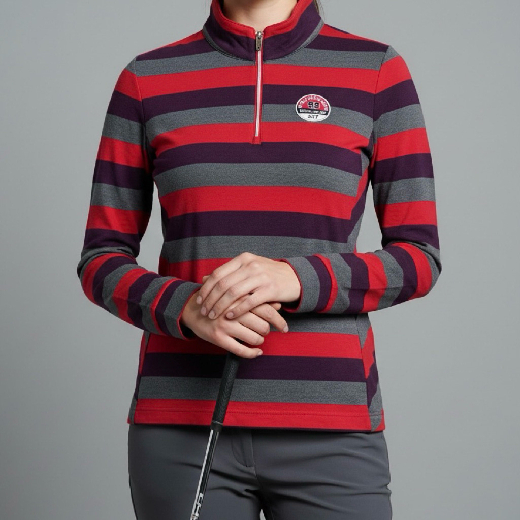 Kaos Baselayer ZOY GOLF Baju Olahraga Red Black  Original Second Preloved