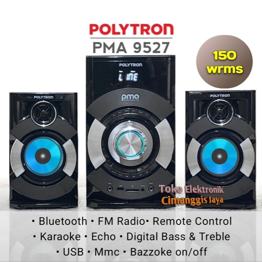 Polytron PMA 9507 Speaker Multimedia Portabel 2.1 Channel 150W RMS