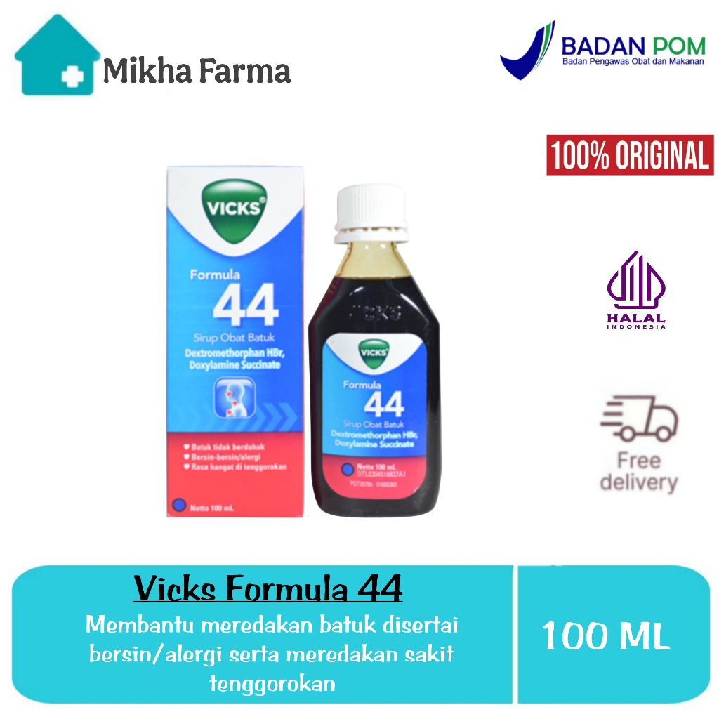 Vicks Formula 44 Dewasa  - Mengatasi Batuk Tidak Berdahak