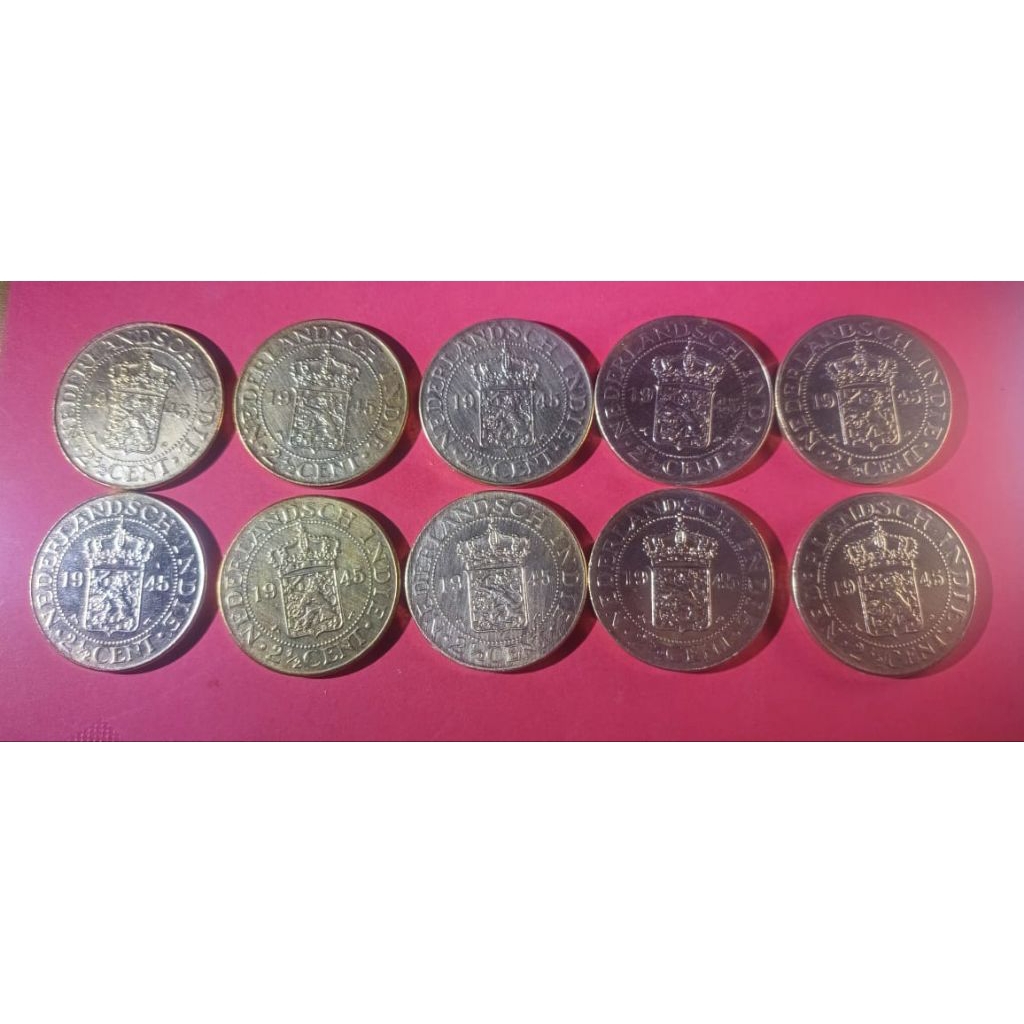 Koin Kuno 2.5 Sen Netherlands Indies CUCI BERSIH