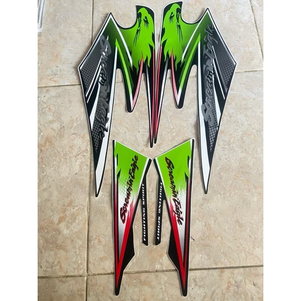 STRIPING RX KING VARIASI ELANG MERAH HIJAU BIRU