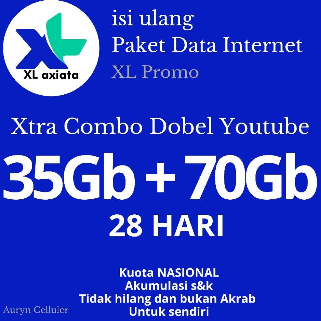 XL PROMO Paket Data Internet Xtra Combo Double Youtube