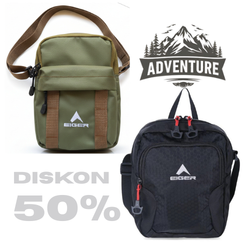 PROMO TAS SELEMPANG PRIA EIGER1989 3L DESAIN ELEGAN CASUAL  water repellent  - AZ32