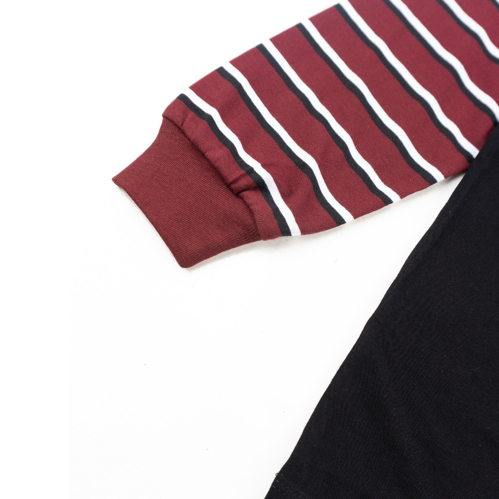 Troy Company Double Sleeve Longsleeve Tshirt Black Maroon Palm Rider - Kaos Hitam Maroon Lengan Panjang DSD 3486