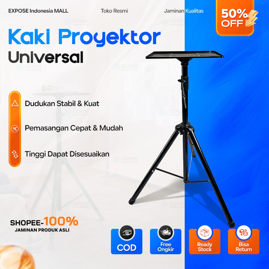 EXPOSE Bracket Proyektor Universal Adjustable Bracket Projector Tripod Infocus Epson Support Berat