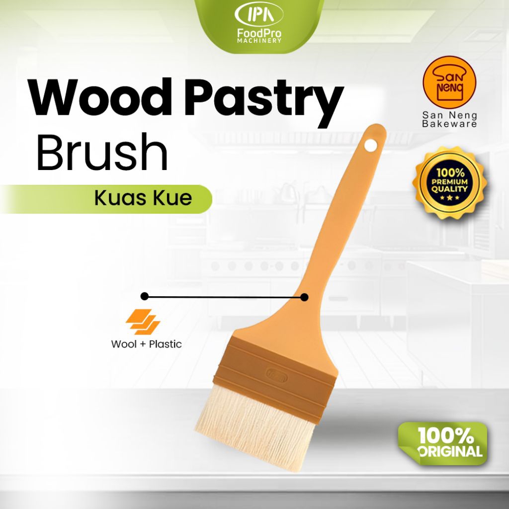 Wood Pastry Brush/Kuas Kue SANNENG TAIWAN SN4117 SN41194 SN4120 SN4121