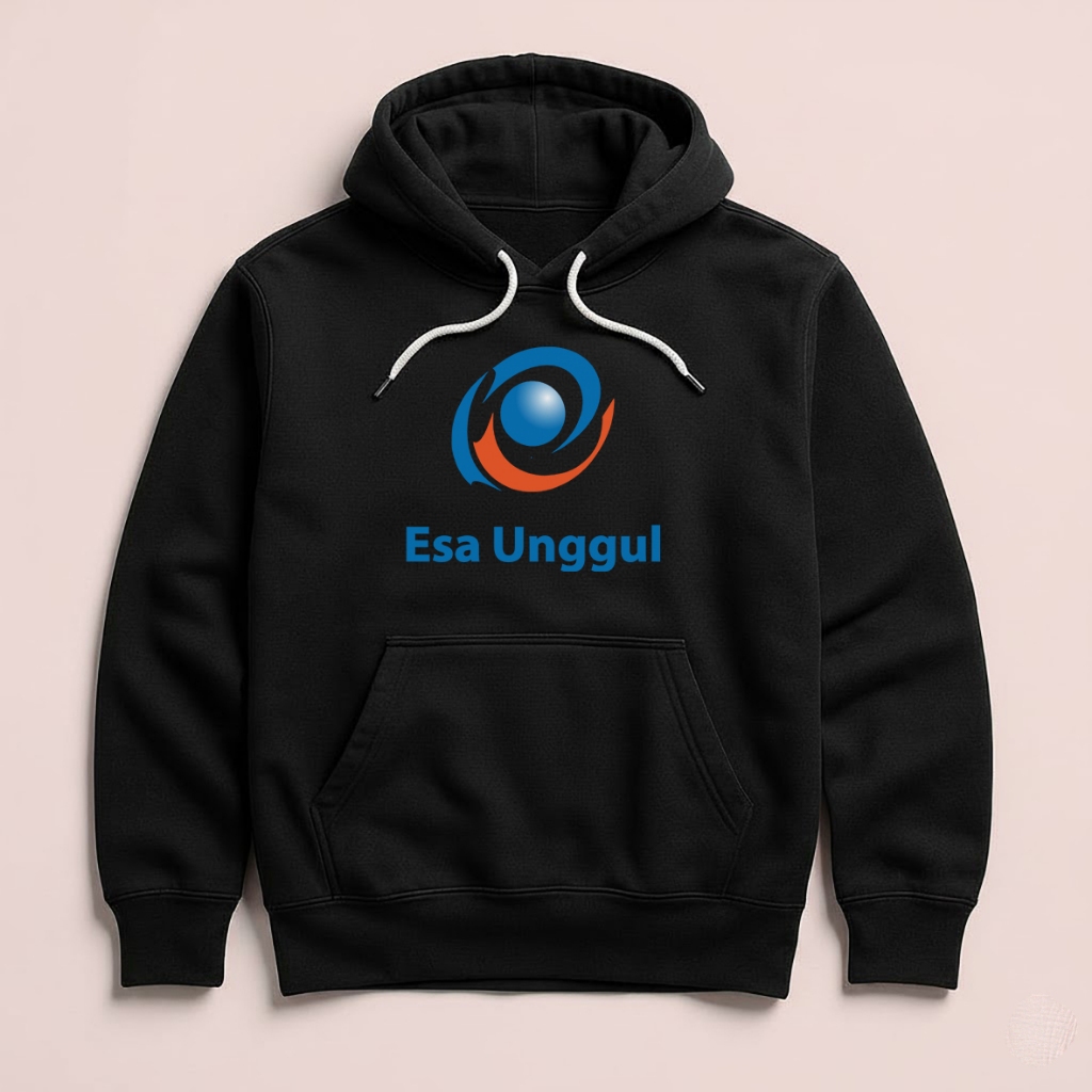 Hoodie Universitas Esa Unggul Unisex Sweater Fleece Hoodie Black Hitam Cloth