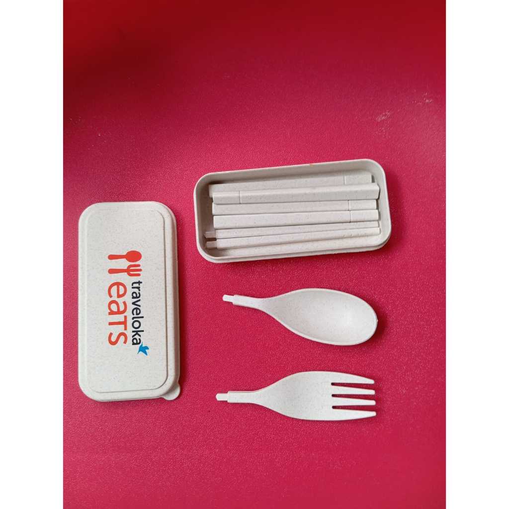 Cutlery Set Alat makan Traveloka Eats original