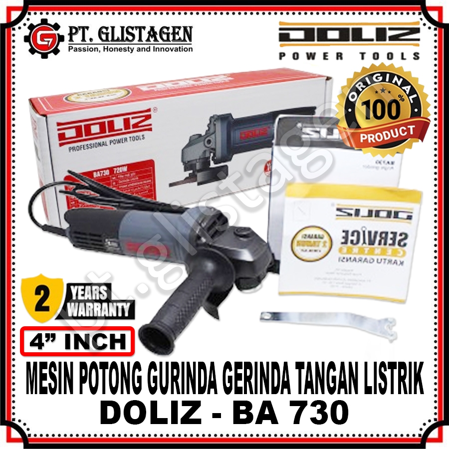 DOLIZ BA730 Mesin Gerinda Gurinda Tangan 4" inch Mesin Potong Gerinda Gurinda Tangan 4" inch BA-730 
