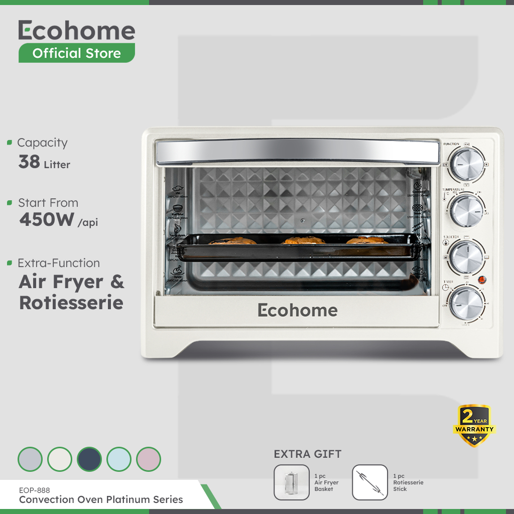 [INSTANT ONLY] ECOHOME Oven Platinum Series EOP888 38L with Air Fryer & Rotisserie Function Low Watt