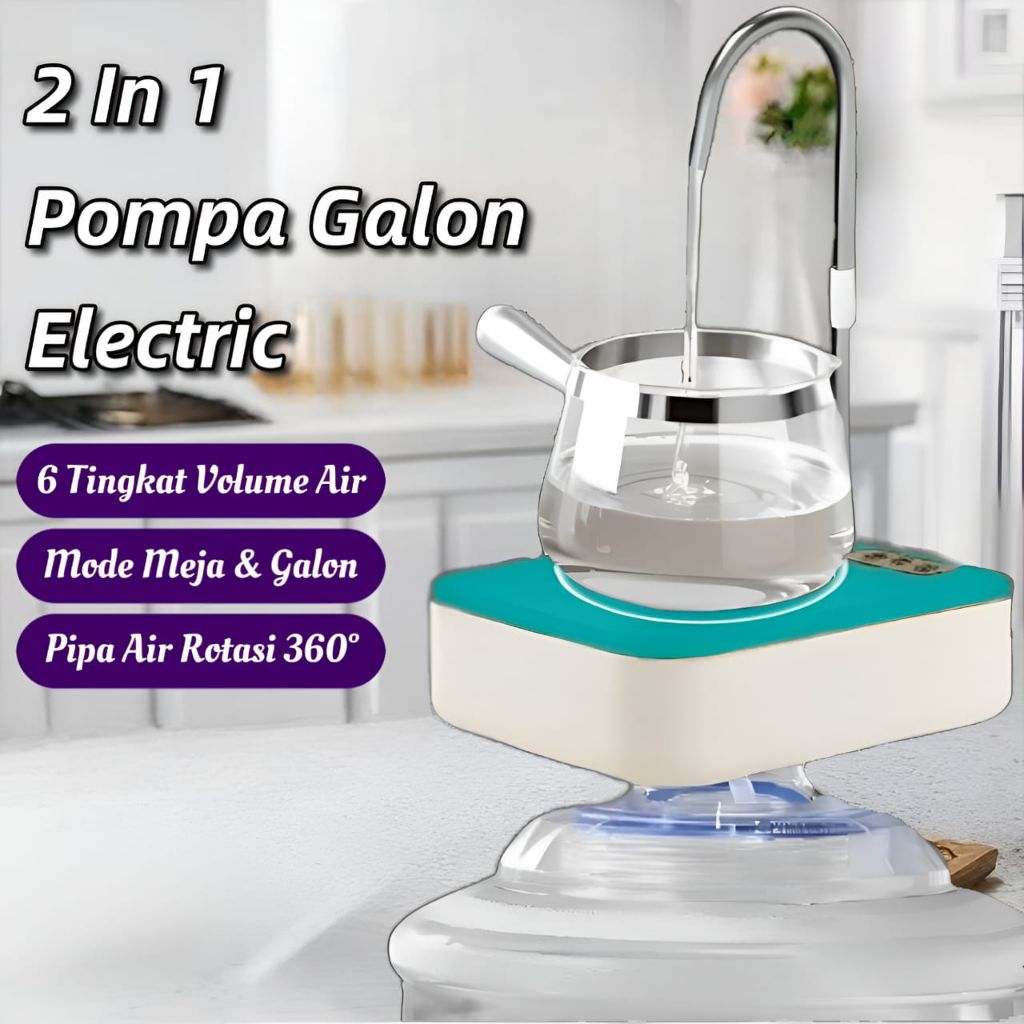 Pompa Galon/Pompa Galon USB Recharge/Pompa Aqua Galon Portable •Team1 Olshop•