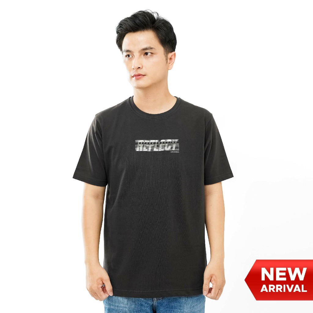 Cressida Kaos Regular Men Dark Gray Lengan Pendek - MMBDS.1ED007C