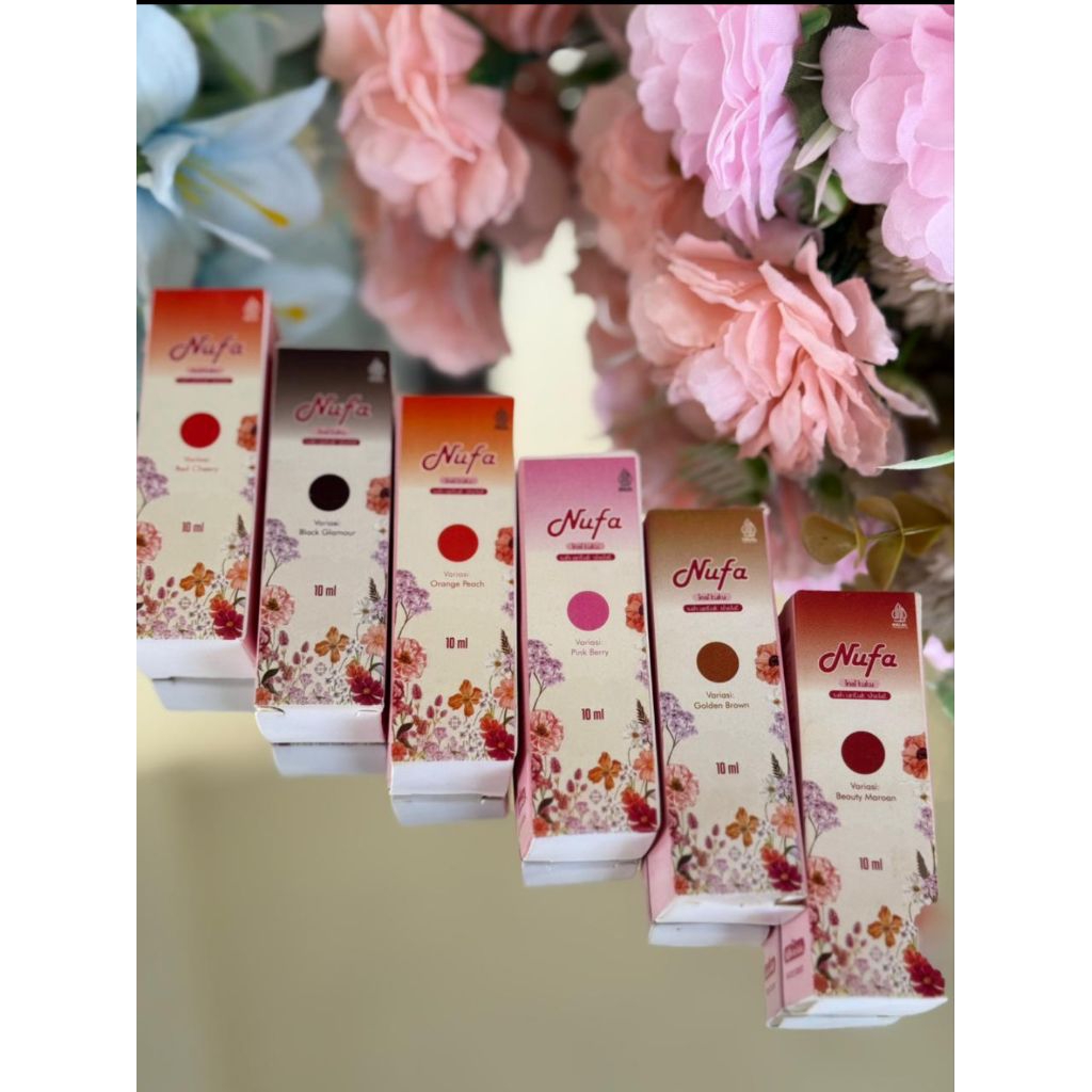 (kemasan baru) Nufa Inai Kuku Muslimah Tahan Lama | Nufa Pacar Kuku Halal Sah Untuk Sholat