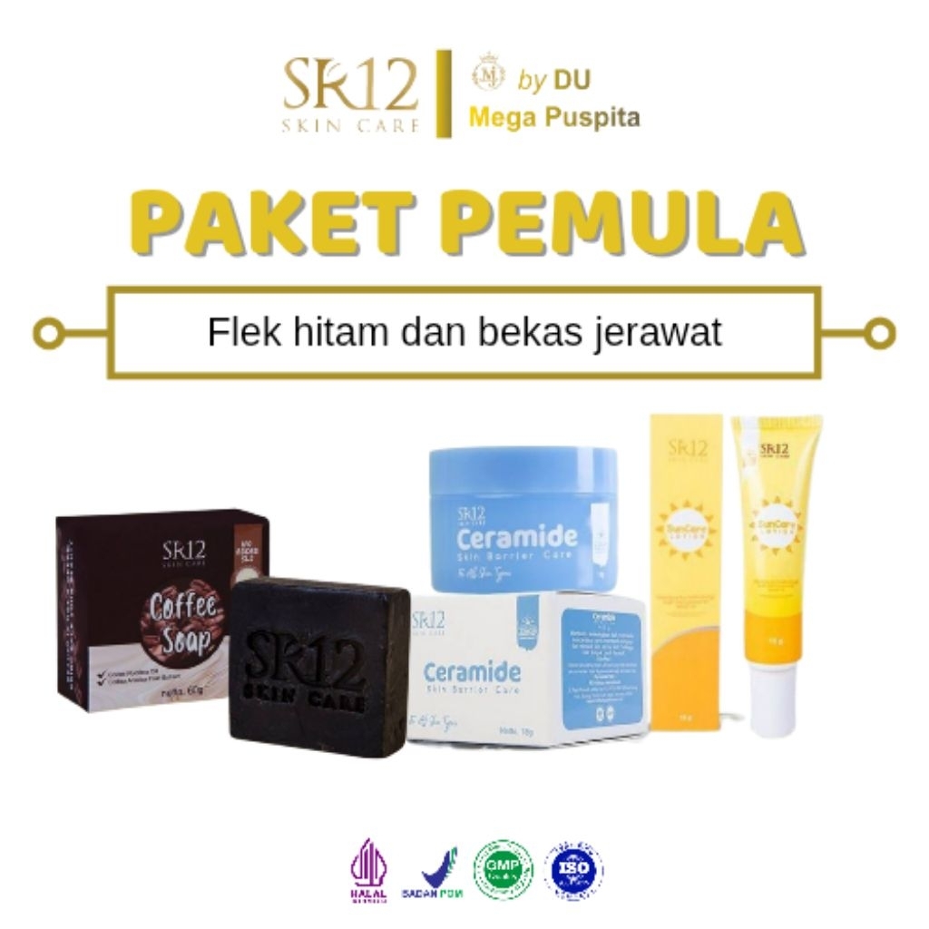 PAKET PEMULA SKINCARE SR12 HALAL BPOM HERBAL ALAMI MENCERAHKAN WAJAH KULIT BERMINYAK KULIT KERING FL