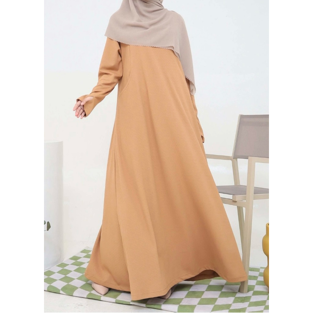 clara dress amily preloved , abaya , dress buaui panjang , gamis busui , dress busui , gamis knit , 
