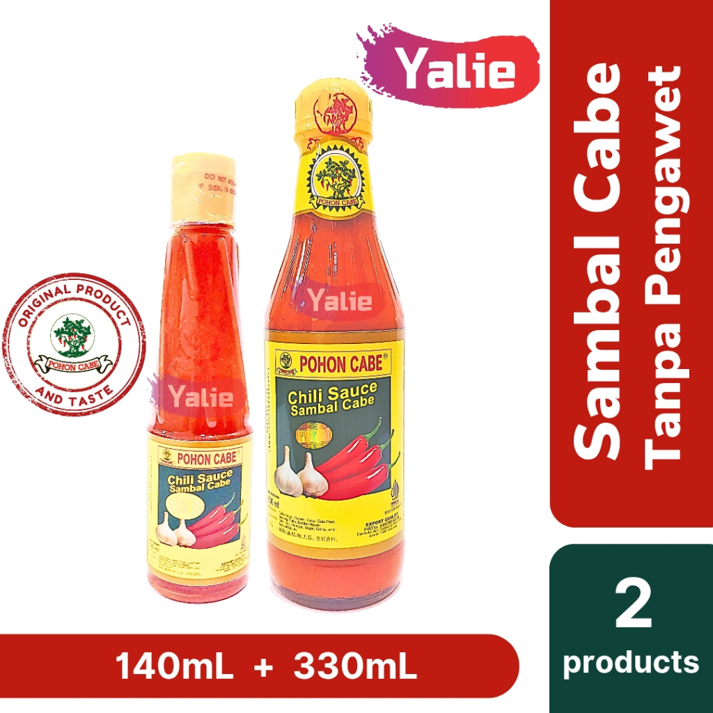 Paket 330ml + 140ml Saos Sambal Pohon Cabe Saus Gorengan Bakso Baso Pedas Tanpa Pengawet Pewarna