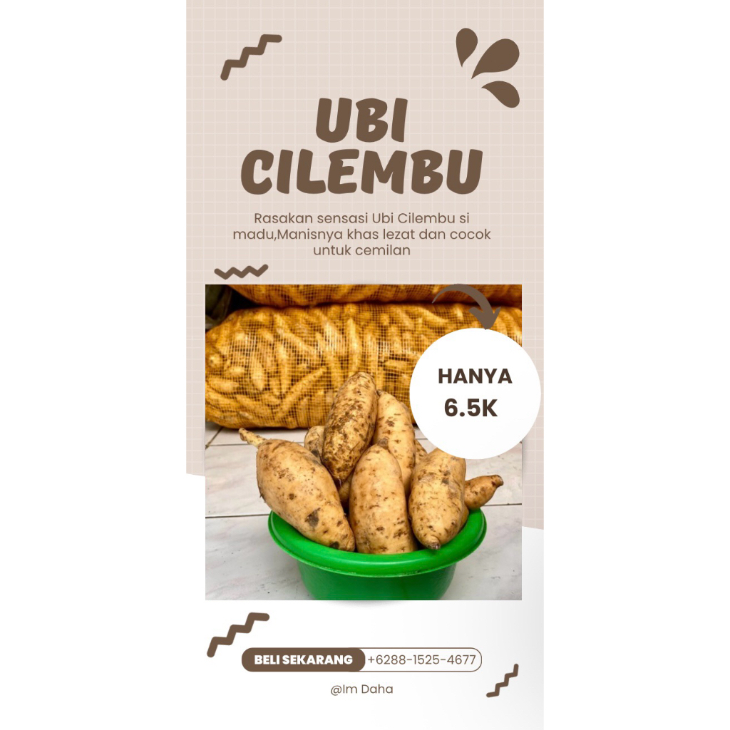 UBI CILEMBU SIMADU KUALITAS PREMIUM ORIGINAL UBI CILEMBU RASA MANIS LEZAT DAN PRESS UK BESAR