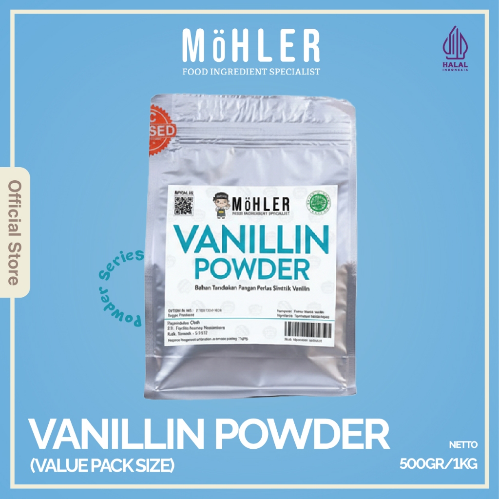 MOHLER Vanillin Powder 500 Gr, 1000 Gr