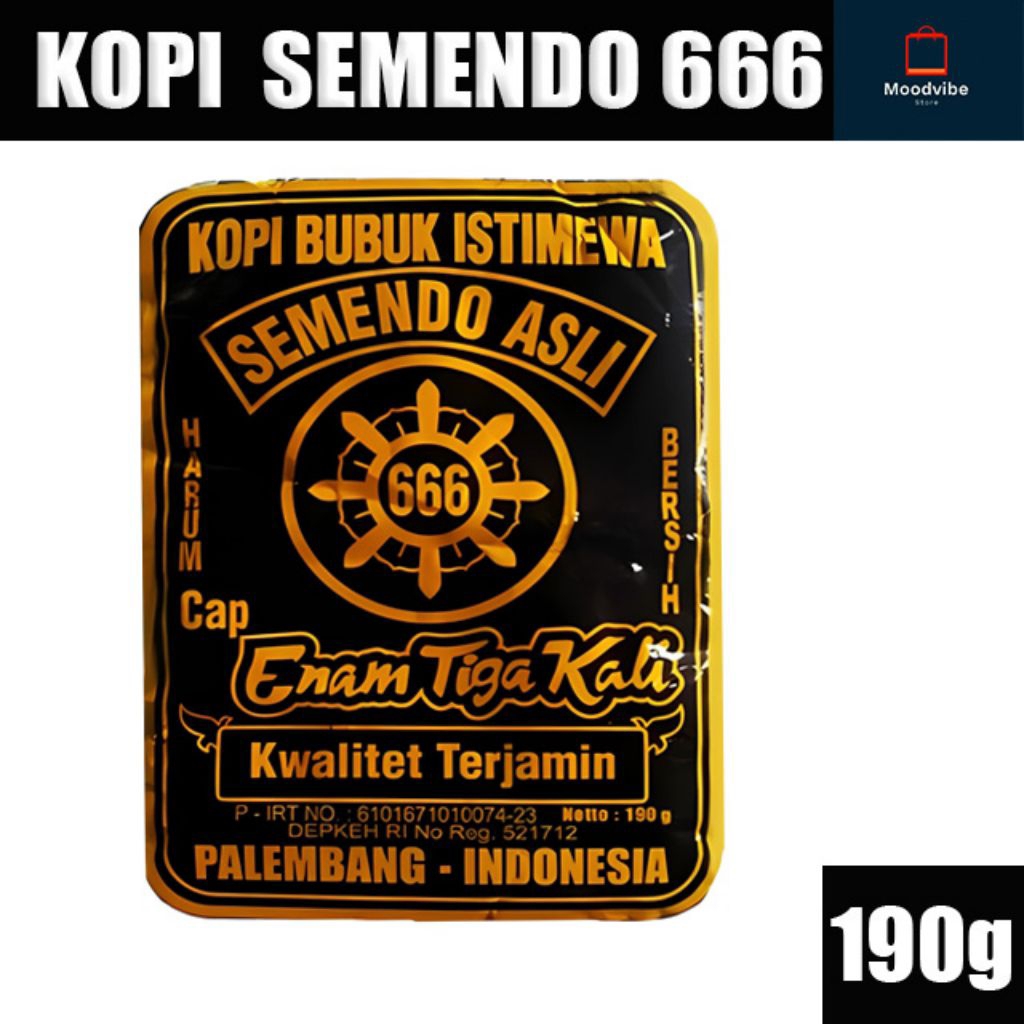 Kopi Semendo Cap 666 190 Gram - Kopi Instan Asli Palembang, Praktis & Nikmat