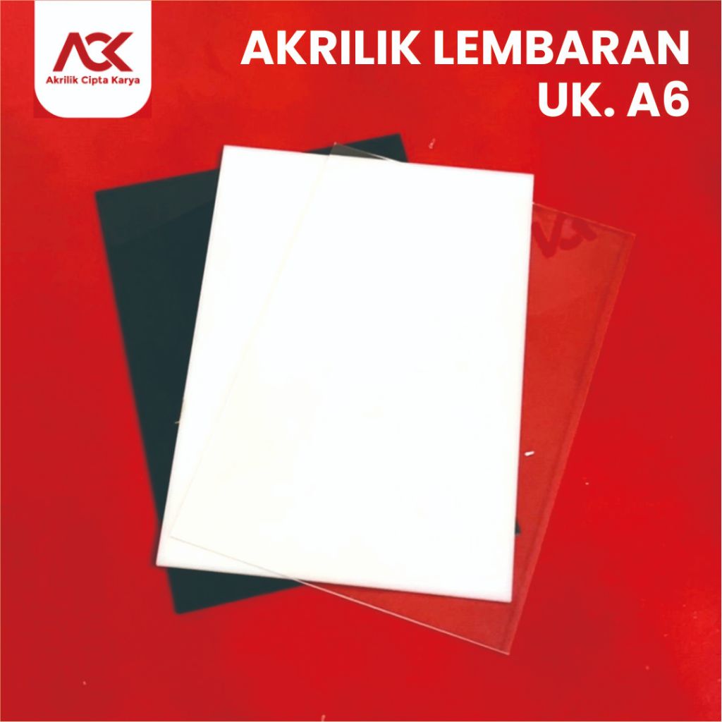 Akrilik Lembaran A6 | | Akrilik Lembaran Premium | Acrylic Sheet | Bahan Signage, Display, Kerajinan