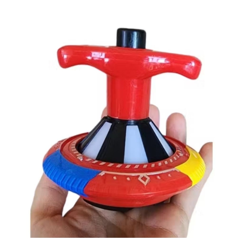 Mainan anak gasing UFO pencet bisa nyala lampu dan musik keren murah harga satuan perpcs gangsing UF