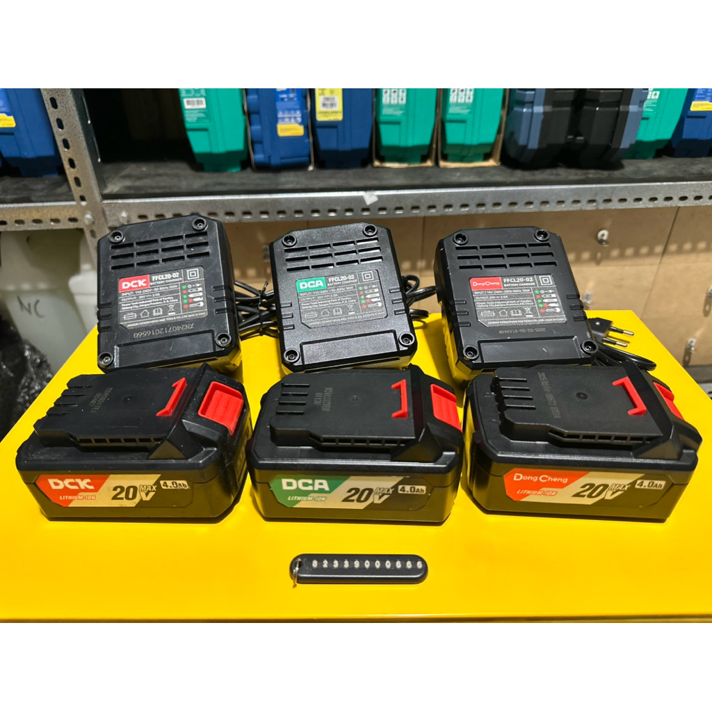 Baterai 4ah Dan Charger 20v Dongcheng DCK DCA Cordless Original