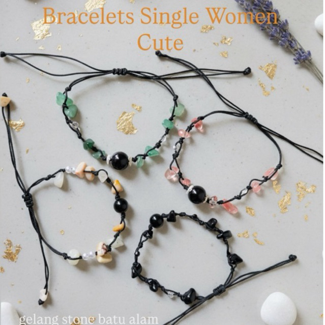 Gelang Manik Manik Aesthetic Korea Beads/Summer Bracelets/gelang batu alam asli/gelang pantai krista