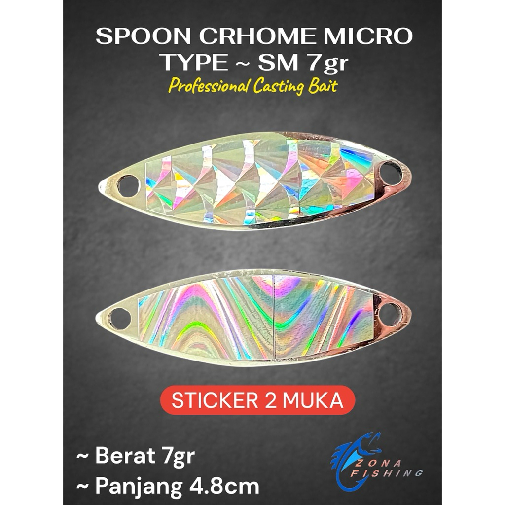 Spoon Chrome Micro 7gr Type SM Lure Casting Ultralight