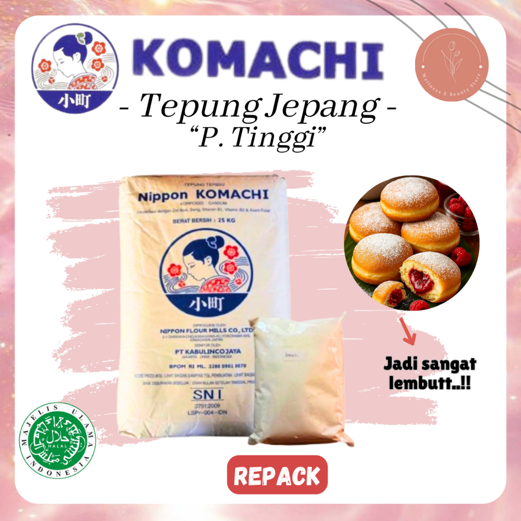 Tepung Komachi Repack 1kg / Tepung Protein Tinggi Import Jepang Halal