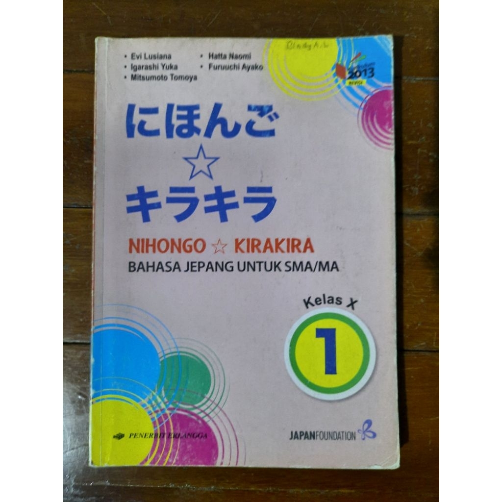 BUKU NIHONGO KIRA KIRA KELAS 10 PENERBIT ERLANGGA