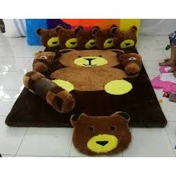PROMO KASUR BULU KARAKTER 180X140 TEBAL 5CM FREE BANTAL 7 BISA COD/kasur bulu tebal jumbo/surpet/kas