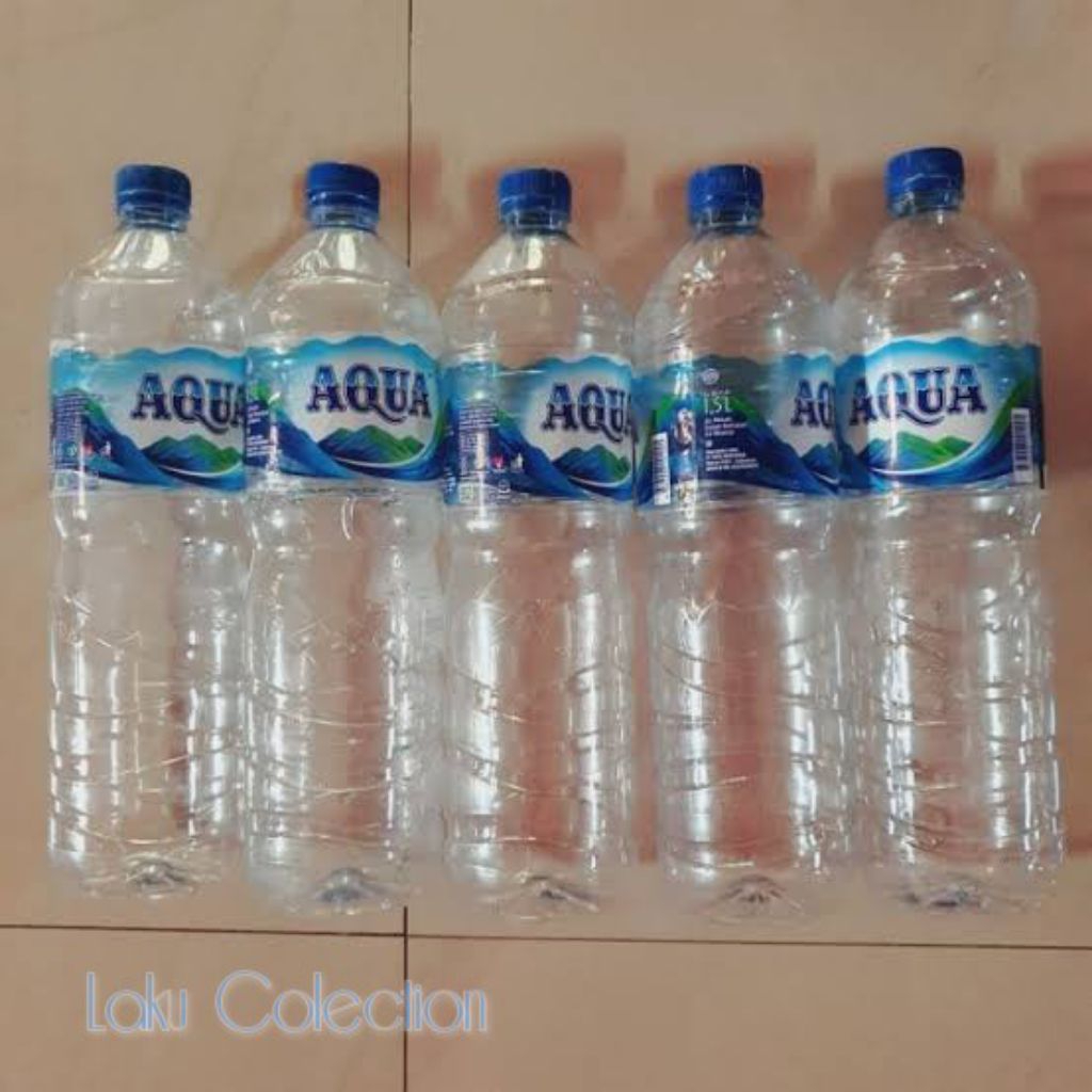 Botol aqua kosong 1,5 L paket 9 botol kosong
