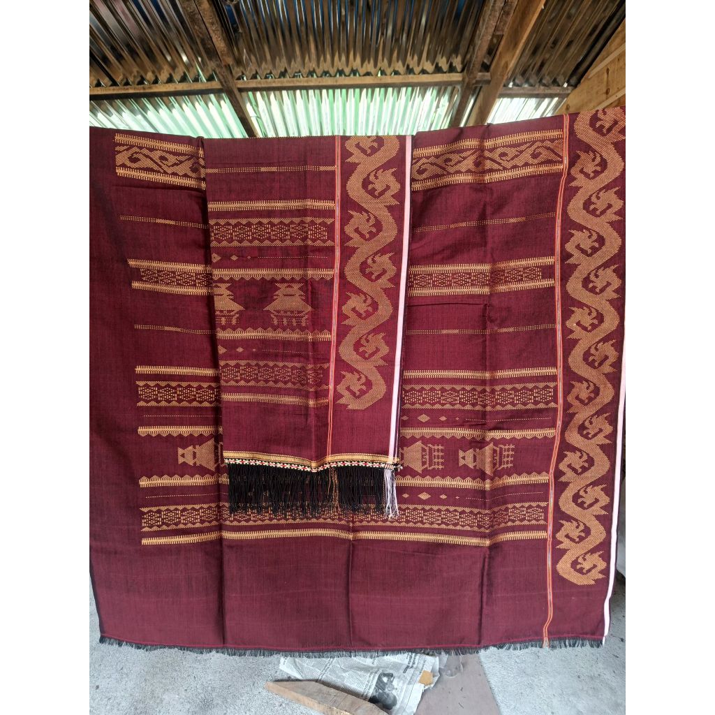 Setelan Litap Lembu Merah Semi Sutra