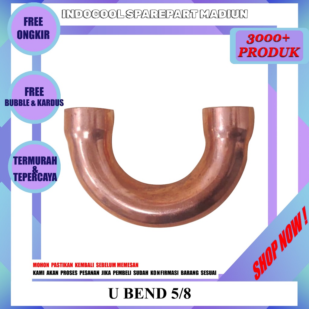 U5/8 U BEND AC / U BEND NON RING / U BEND TEMBAGA UKURAN 5/8