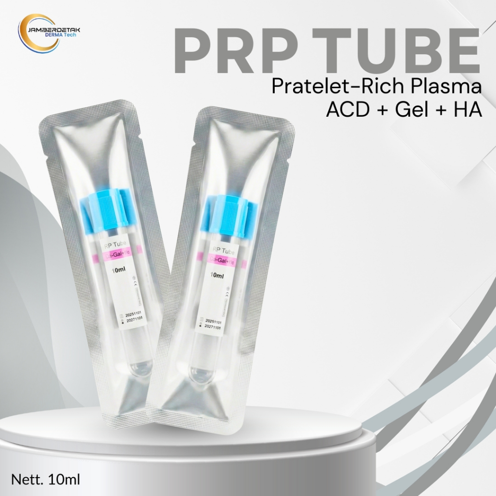 PRP Tube ACD + Gel + HA 10ml (Hyaluronic Acid) | Tabung PRP Steril Wajah