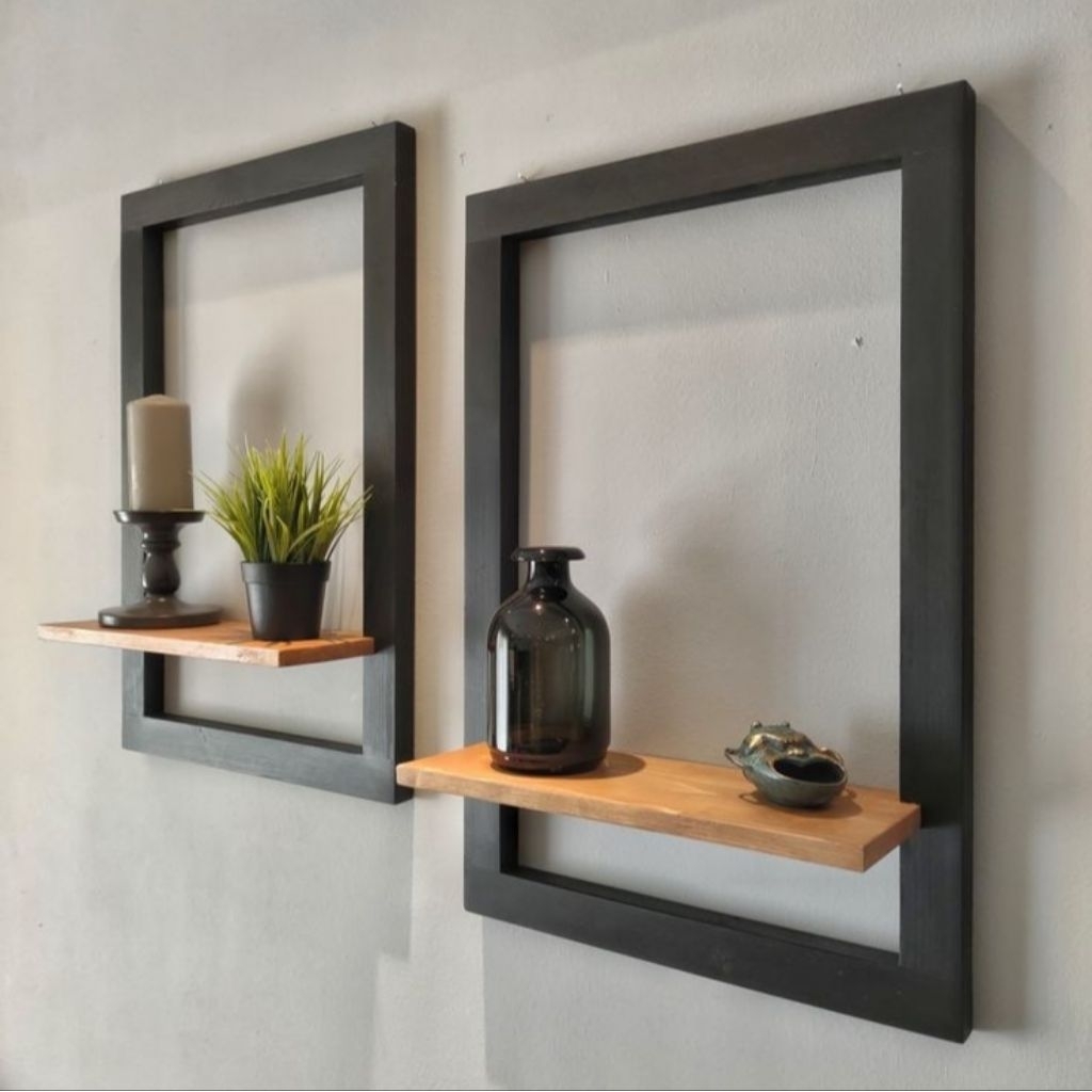 Rak dinding Frame kayu jati | Rak dinding frame minimalis | Rak dinding kayu jati minimalis