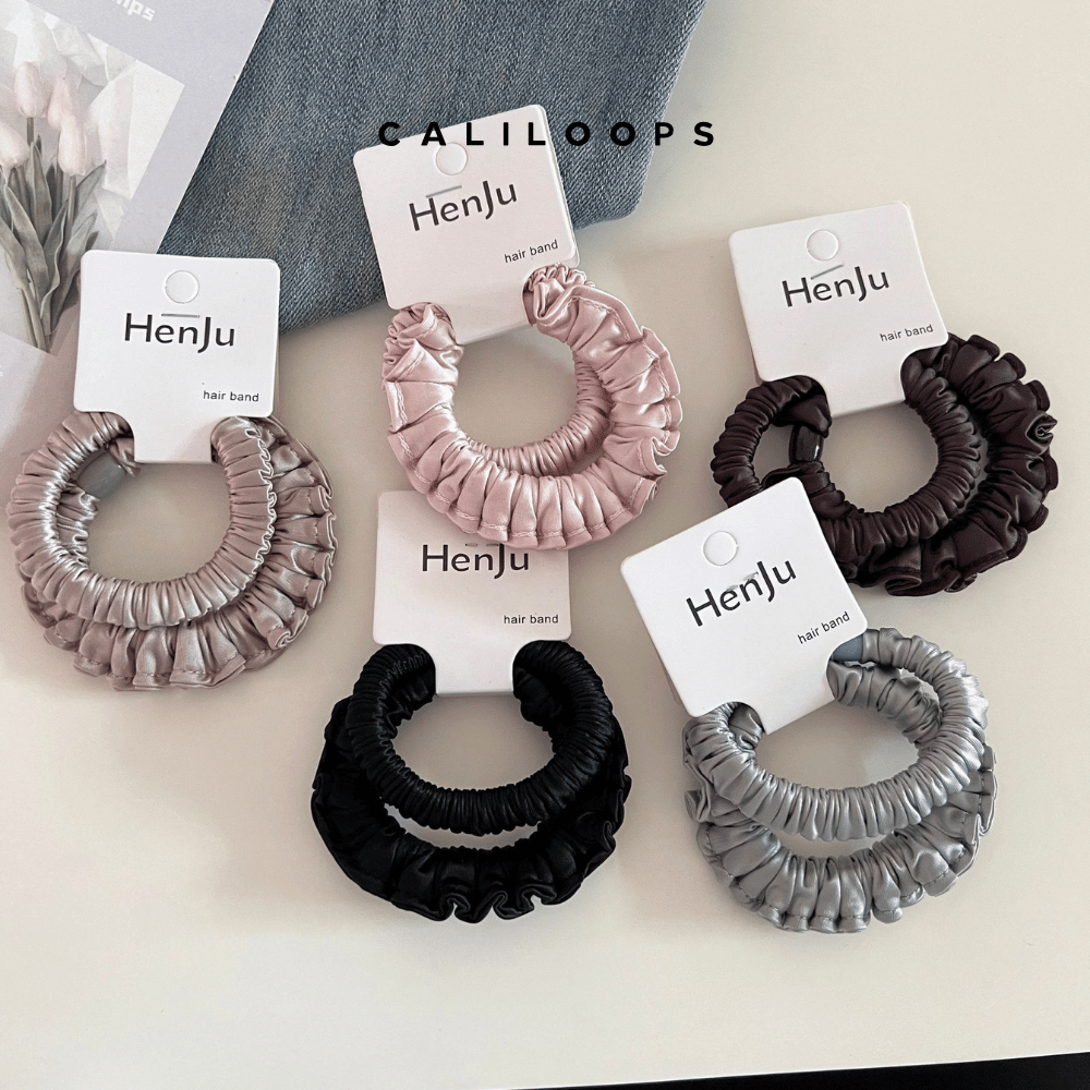 Caliloops 1 Set 2 Pcs Ikat Karet Rambut Scrunchies Wanita Korean Style Rixa