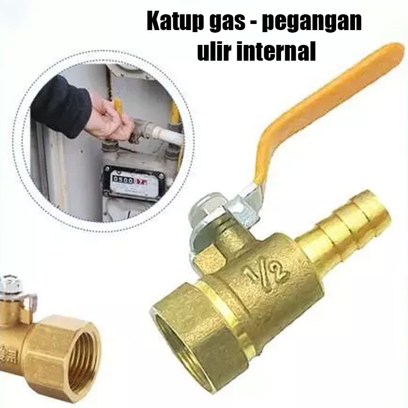 1/2 Inch Kran Gas Stop Kran Gas Drat Dalam Drat Luar Pipa Tembaga Sambungan Stop Kran Full Brass Kun
